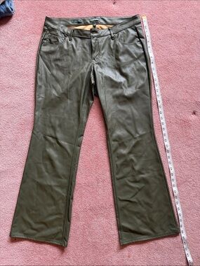 wild fable Olive Green Faux Leather Low-Rise Pants